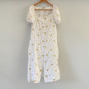 Sleeper | Dresses | Sleeper Womens Navy Marie Linen Button Down Shift Dress  Sz Xxl No Collar Preppy | Poshmark